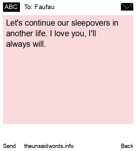 unsent message to Faufau