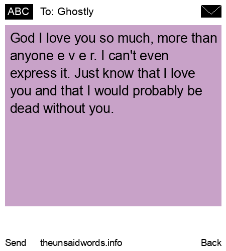 unsent message to Ghostly
