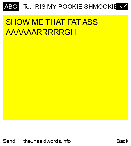 unsent message to IRIS MY POOKIE SHMOOKIE