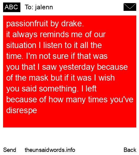 unsent message to jalenn