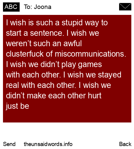 unsent message to Joona