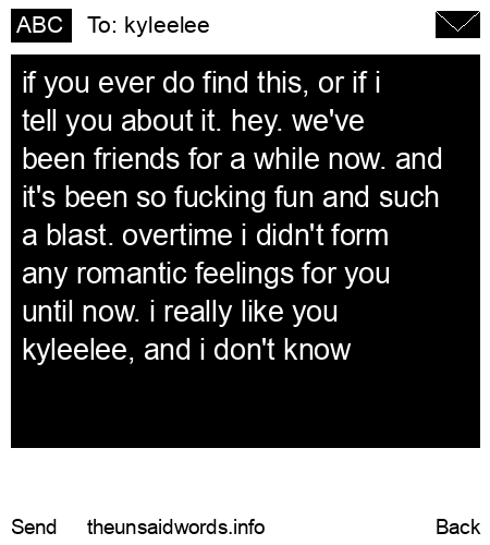 unsent message to kyleelee