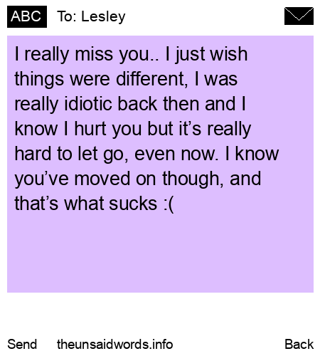 unsent message to Lesley