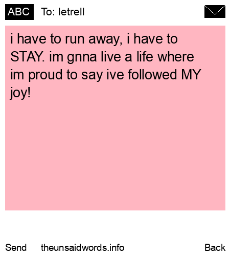 unsent message to letrell