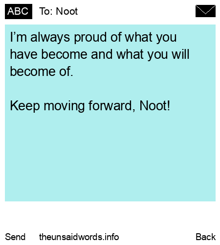 unsent message to Noot