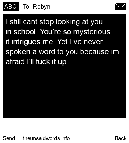 unsent message to Robyn