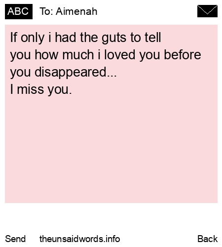 unsent message to Aimenah