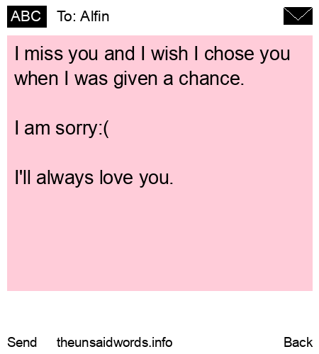 unsent message to Alfin