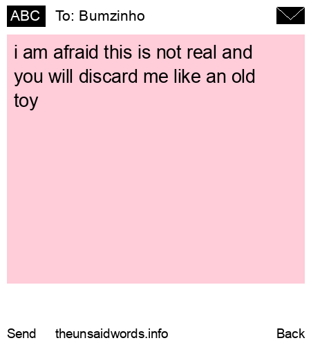 unsent message to Bumzinho