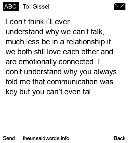 unsent message to Gissel