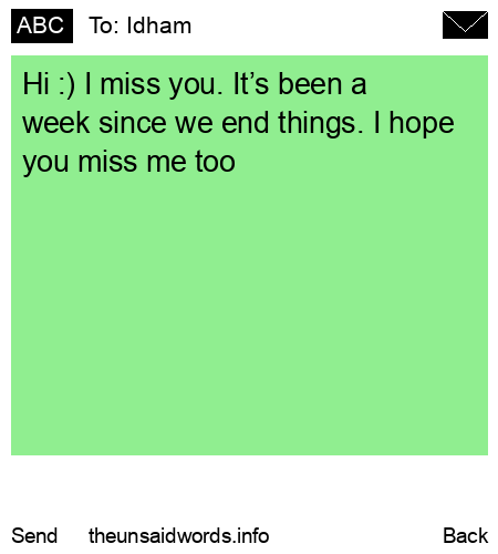 unsent message to Idham