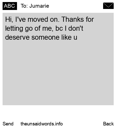 unsent message to Jumarie