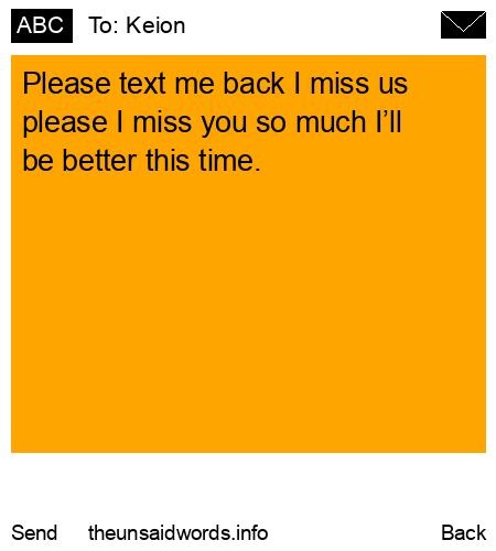 unsent message to Keion