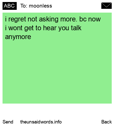 unsent message to moonless