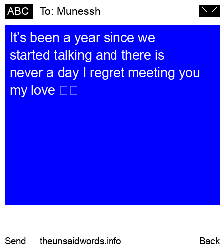 unsent message to Munessh