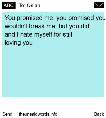 unsent message to Osian