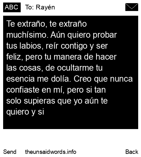 unsent message to Rayén