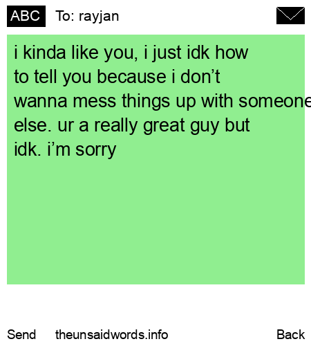 unsent message to rayjan
