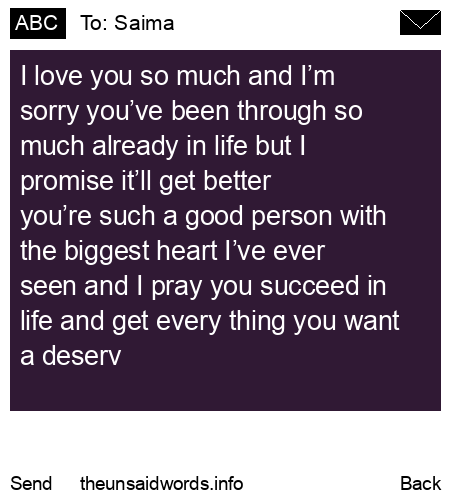 unsent message to Saima