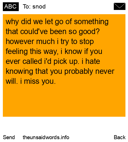 unsent message to snod