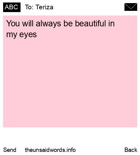 unsent message to Teriza