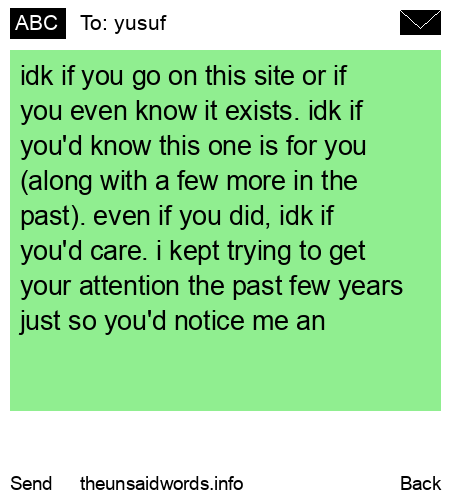 unsent message to yusuf