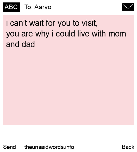 unsent message to Aarvo