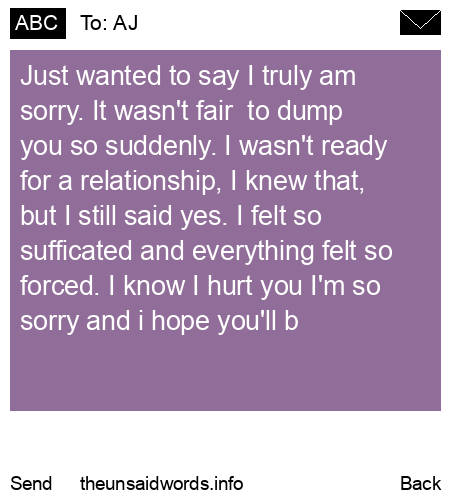 unsent message to AJ