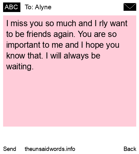 unsent message to Alyne
