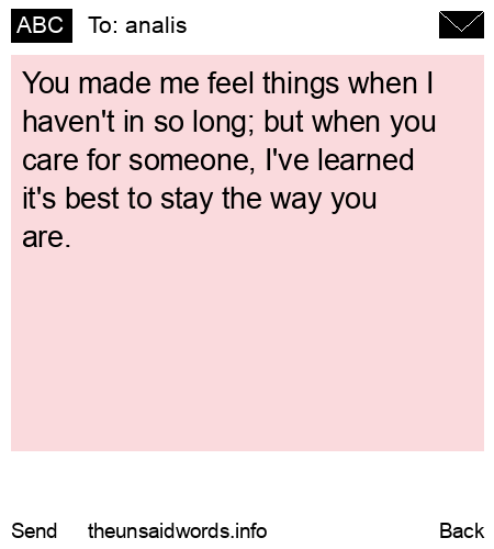 unsent message to analis