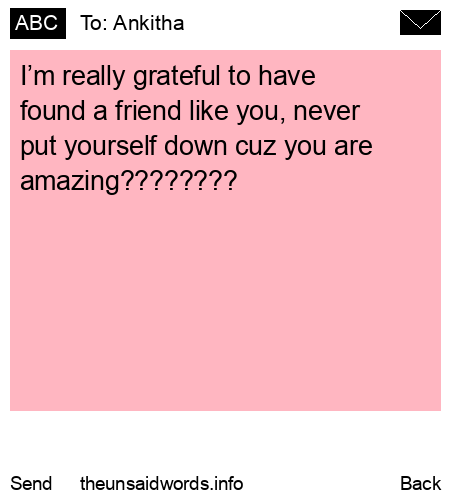 unsent message to Ankitha