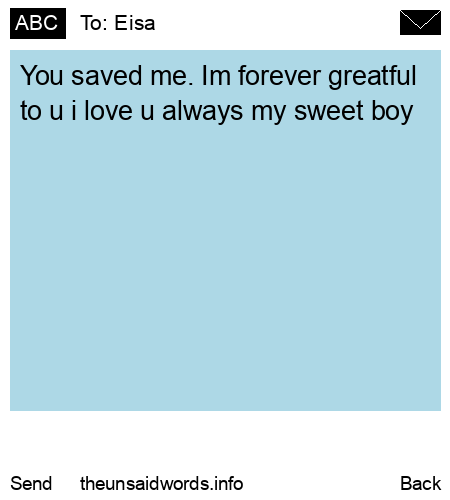 unsent message to Eisa