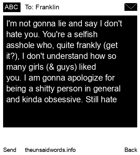 unsent message to Franklin