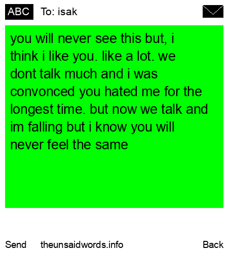 unsent message to isak