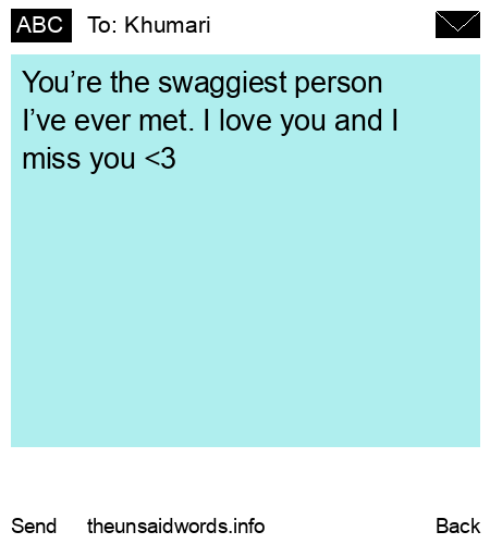unsent message to Khumari