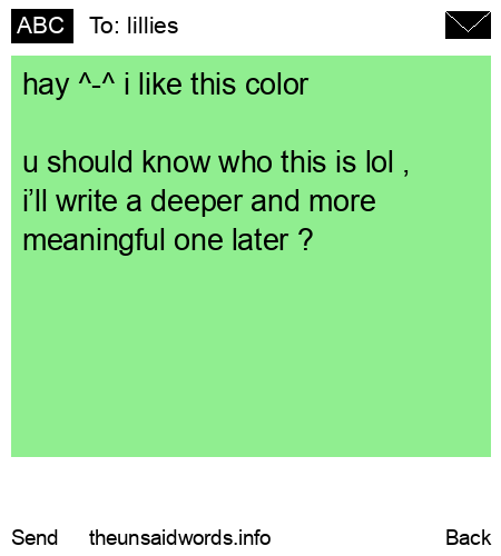 unsent message to lillies