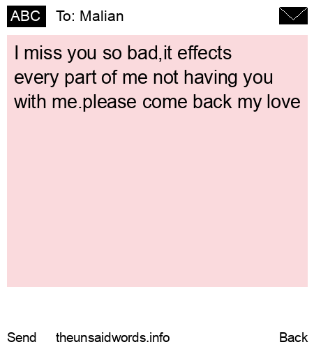 unsent message to Malian