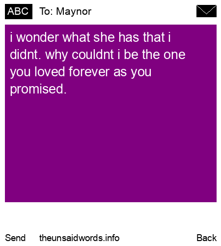 unsent message to Maynor