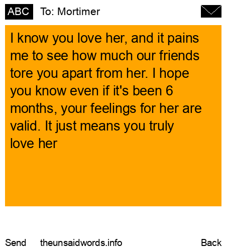 unsent message to Mortimer