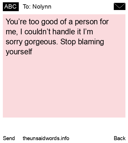 unsent message to Nolynn