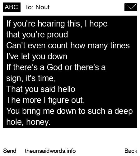 unsent message to Nouf
