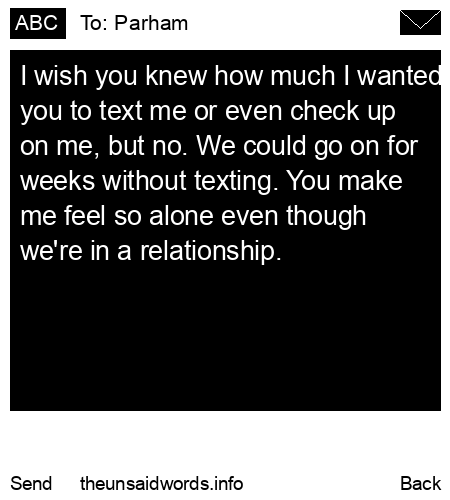 unsent message to Parham