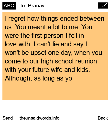 unsent message to Pranav
