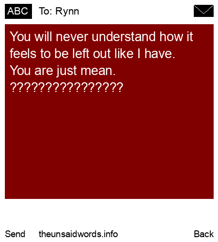unsent message to Rynn