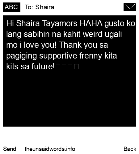 unsent message to Shaira