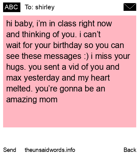 unsent message to shirley