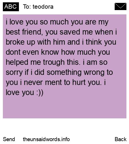 unsent message to teodora