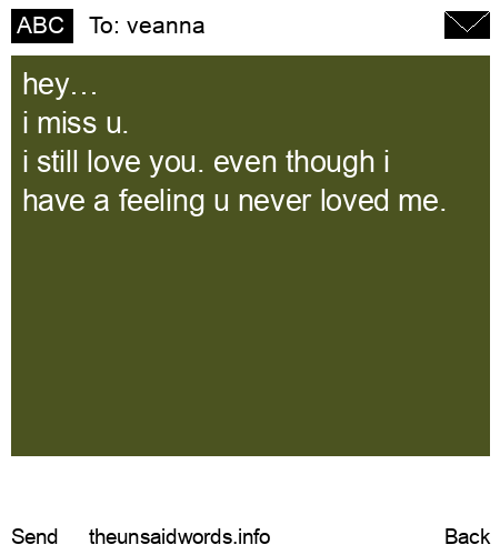 unsent message to veanna