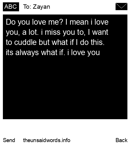unsent message to Zayan