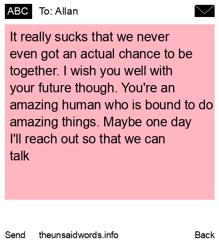 unsent message to Allan